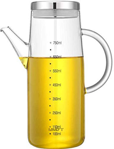 XiaoShenLu Distributeur d'huile d'olive, bouteille d'huile de Verre à haute teneur en borosilicate, 750ml