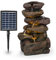 blumfeldt Savona - Fontaine de Jardin d'eau Solaire, 2,8 Watts, Autonomie 5h, Panneau Solaire de 300 cm², Extérieur-intérieur, Zen, Eclairage LED, Aspect Pierre