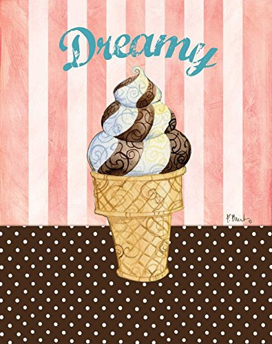 Feeling at home Lienzo-con-AMERICANO-CAJA-Heladera-Crema-Shoppe-II-Brent-Paul-Niños''s-Art-Fine-Art-impresión-en marco de madera-Vertical-37x29_in