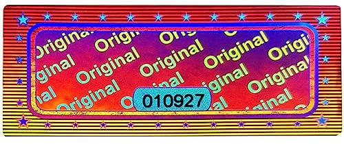 500 Stk - 3D Hologramm Original-Siegel mit Seriennummer - 46x20mm silber glänzend - Sicherheitssiegel, Qualitätssiegel, Garantiesiegel selbstklebendes Etikett Papiersiegel Security Label Aufkleber