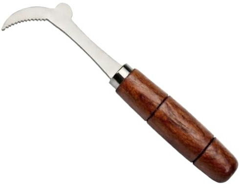 Wabenheber mit braunem Holzgriff zum einfach Anheben der Rähmchen