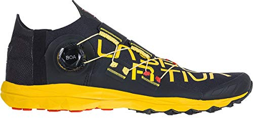 LA SPORTIVA VK Boa atmungsaktive und extrem leichte Herren Trailrunningschuhe mit Boa Verschluss und extrem griffiger Sohle Black/Yellow EU 46,5