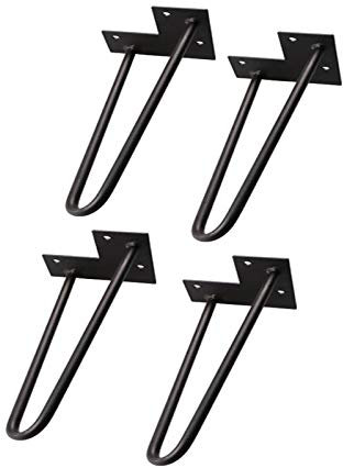 Haarnadelbeine, 2 Stangen, robuste Bank, Hocker, Sitz und Nachttischbeine, 300 mm, 4 Stück