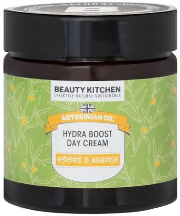 Beauty Kitchen - Hydrating Abyssinian Oil Hydra Boost Day Cream 60ml - Lightweight Anti Aging Moisturiser for Glass Skin - Supports Skin Barrier & Reduces Oil - Vegan/Cruelty Free
