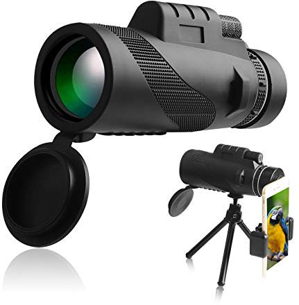 AYYDS Telescopio Monocular 40x60 HD Impermeable Telescopio para Movil con Soporte para Smartphone y Trípode para Caza & Observación de Aves
