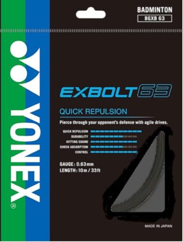 YONEX BG Exbolt 63 Badmintonsaite (schwarz)