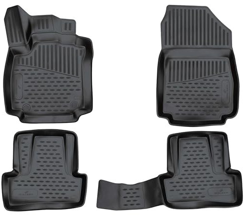 WALSER XTR Gummi Fussmatten Auto für Renault Clio 4 (BH)/Clio 4 Grandtour (KH) 11/2012-08/2021, 100% passgenaue Auto Fußmatten, robuste Universal Fußmatte Auto, Gummimatten Auto