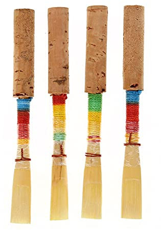 Tomotato 4 Stück Oboe Schilf Universal Blätter für Oboe Rohre für Oboe Oboenrohre mit Kunststoff Blätteretui Reed Case für Blasinstrument Reparatur Ersatz