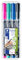 STAEDTLER permanenter Universalstift Lumocolor, wisch- und wasserfest, sekundenschnell trocken, F-Spitze - Linienbreite 0,6 mm, 4 Marker in brillanten Farben, 318 WP4-1