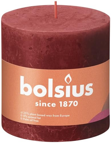 Bolsius Rustikale Blockkerze 100/100 Rot