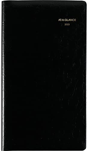 AT-A-GLANCE 2023 Wochenkalender Taschenkalender Planer 8,9 x 14,5 cm Taschenformat Designer Einband Schwarz (7040205)