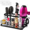 VITVITI Hair Dryer Holder, Wall Mounted Hair Accessories Organiser for Bathroom Accessories, Tools Storage Rack for Hairdreyer Straightener, Dressing Table Organiser - Black