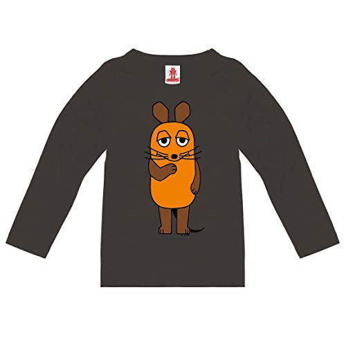 Logoshirt® TV I Sendung mit der Maus I Maus I Langarmshirt Print I Kinder I Mädchen & Jungen I blau-grau I Lizenziertes Originaldesign I Größe 116