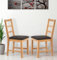 Hallowood Furniture Kleine Esszimmerstühle aus massivem Eichenholz, 2er-Set, mit Sitzpolster aus Leinenstoff in Anthrazit, moderne & stilvolle Leiterrücken, Zuhause, Restaurant & Café