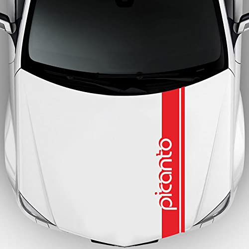 ACSUZ Auto Aufkleber, für KIA Picanto Car Hood Sticker Protector Personalised Klebt Deko AufStyling Accessories,Red