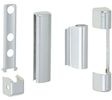 Siegenia SI Aubi Favorit: Juego de cubiertas de bisagras de PVC para ventanas de plástico y puertas de balcón de PVC (plata)