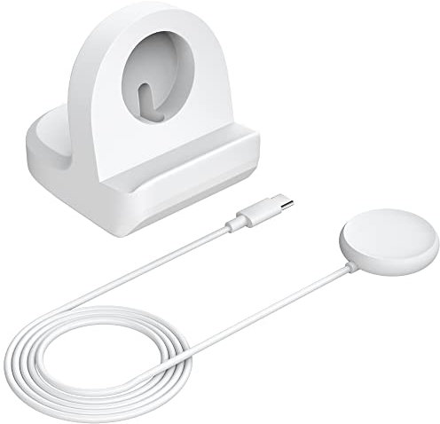 Charging Stand Compatible for Google Pixel Watch,Watch Charger Stand with Charging Cable,Magnetic Wireless Charging Station USB C (White)