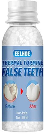 Jojomis Thermal Beads Teeth Veneers Moldable Denture Temporary Tooth Repair Kit, used for broken teeth, big gaps, uneven teeth and missing teeth. - 30ml