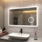 S'AFIELINA Badspiegel 100×60 cm Badezimmerspiegel mit Beleuchtung LED Badspiegel mit Druckknopfschalter 2 Lichtfarbe Kaltweiß und Warmweiß, Beschlagfrei, 3X Vergrößerung, Speicherfunktion