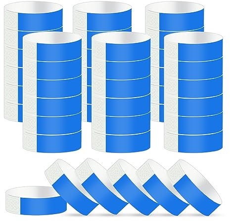 Vicloon Event Armbänder, 300 Stück Festival Armbänder, Papierarmbänder Wasserdicht Armbänder 19 x 255mm Eintrittsbänder zur Kontrolle und Sicherheit bei Veranstaltungen und Events, für Partys(Blau)