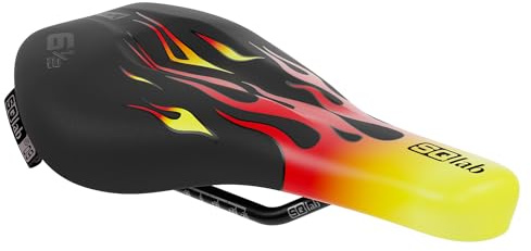 SQlab Kinder Fahrradsattel 6½ Ergowave Flames, ergonomischer Kinder Sattel mit Flammenmuster, 9 cm - 11 cm