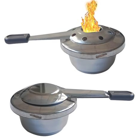 Vastsea 2 Stück Fondue Brenner, Brennpastenbehälter, Tragbarer Fondue Brenner, für Hot Pot, Dry Pot Cuisine, Buffet, Outdoor, Camping, Wandern (Reduzierte Füße Unten)
