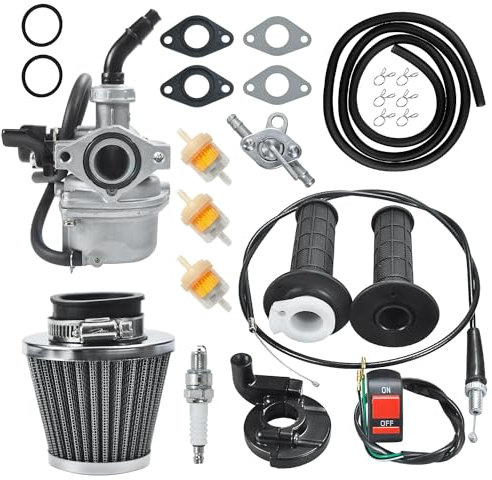 HOLATO PZ19 Carburetor Carb Air Filter Throttle Handle Grips Cable for 50cc 70cc 90cc 110cc 125cc Tao Tao GK110 Baja SSR Apollo Coolster Chinese Four Wheeler ATV Go Kart CRF50 XL70 Dirt Pit Bike Black
