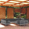 MNISDFL Gartenlounge Biertischgarnitur Terrassenmöbel 13-TLG. Garten-Lounge-Set mit Kissen Grau Kiefernholz
