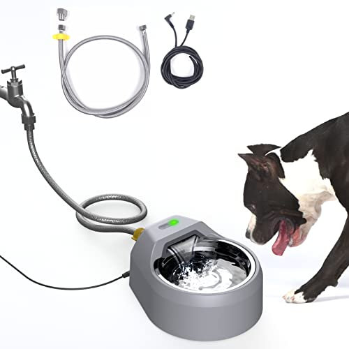 Oxawo Dog Water Bowl Dispenser Auto Filling Water Fountain Connects to Garden Hose, Water Faucet (Fountain)