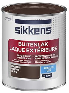 Sikkens - Peinture Laque Extérieure Bois et Fer - Finition tendue, sous-couche intégrée, facile à appliquer - Satin Brun Foncé 0,75 L