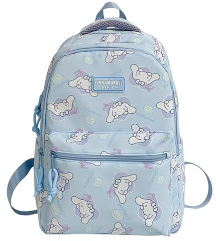 Roffatide Cartoon All Over Print Casual Rucksack Laptop Rucksack Reise Wandern Rucksack Tagessack Blau
