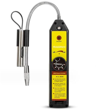 Junterone -6000-L Détecteur de fuite de fréon Détecteur de fuite halogène Gaz réfrigérant HVAC R22 R410A R1234YF Détecteur avec lumière UV Facile à installer Facile à utiliser