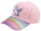 Julerwoo Kinder Mädchen rosa Baumwolle Baseballkappe Einhorn Regenbogen Stickerei Sonnenhut, Flügel-Einhorn, 2-12 Years