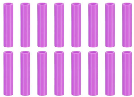 sourcing map 16pcs Silicone Straw Tips, Metal Straw Covers, Soft Reusable Straws Tips Fit for 8mm/0.31 OD Stainless Steel Straws (Purple, 42mm Long