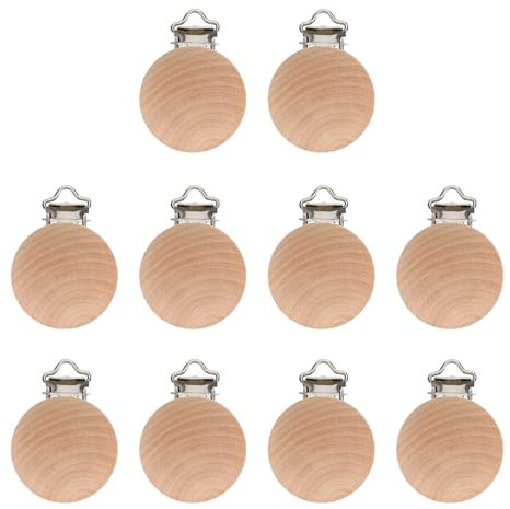 Attache Tetine Bois, Attache Sucette Bois, Clip Attache Tetine Bois, Attache Sucette En Bois, Attache Tétine En Bois, Kit Attache Tetine Bois, 10 Pcs