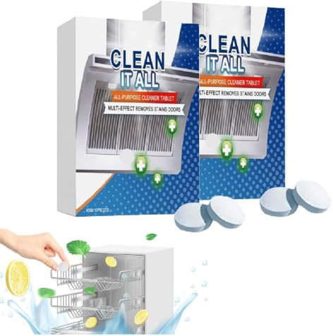 Multifunctional Effervescent Spray Cleaner, Heavy Duty Kitchen Grease Cleaning Tablets, Effervescent Cleaner for Stubborn Grease Stains (2 box)