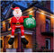 GUDELAK 245cm Aufblasbare Weihnachtsdeko Außen, Aufblasbarer Weihnachtsmann Deko Draußen mit Geschenktüte, IP44 Wetterfest Weihnachtsmann Aufblasbar mit LED Beleuchtung Gebläse für Rasen Hof Außen