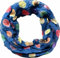 Jeamis Kreis Seide Loop Farbverlauf Frühling Rundschal Rainbow Unisex Sommer Leicht Schal Stola Dots (KreisA Blau)