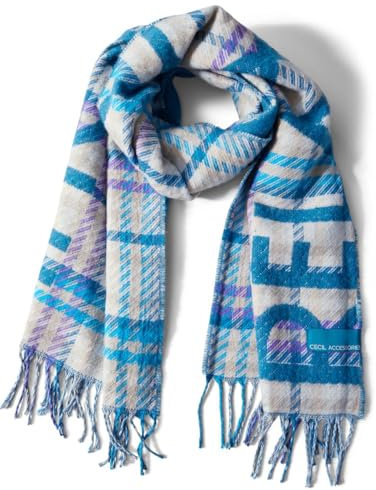 CECIL Damen B572591 Jaquard-Schal, Celestial Aqua Blue, A