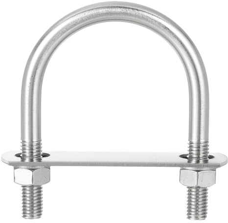 QUARKZMAN 4 Set U Schrauben M10 x 63mm ID x 97mm Länge Runde U Bügelschraube Edelstahl 304 Klammer Schellen U-Bolzen mit Gewinde Muttern Rahmenplatte Unterlegscheibe für Rohr Befestigung