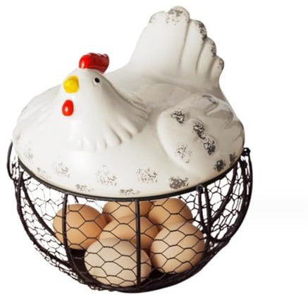 Canasta De Huevos Soporte Rústico Para Huevos De Encimera De Decoración De Granja Campestre, Cesta Para Huevos De Gallina, Cesta De Alambre Para Huevos De Gallina Hueveras Huevera