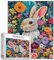Kaninchen umgeben von Blumen 1000 Teile Puzzle für Erwachsene 1000 Teile Osterpuzzle für Erwachsene Geschenke Pflanze Floral Puzzle Kunst Herausforderndes Puzzle Perfekt für Spiel Parary Events