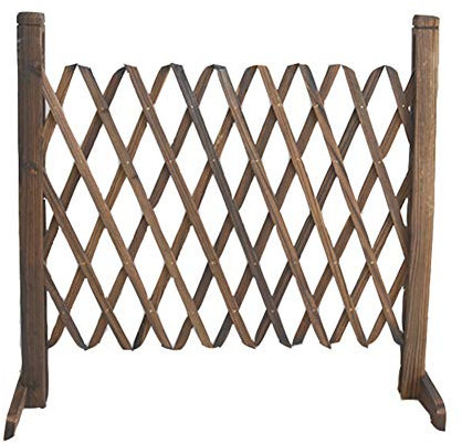 Clôture de sécurité extensible en bois pour animaux domestiques, terrasse, jardin, pelouse, clôture rétractable et décorative de 50 cm de hauteur (noir)