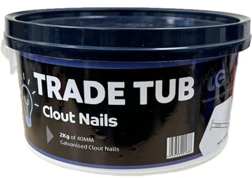 TEWTub 4 - Clout Nails 2Kg of 40mm Galvanised Clout Nails