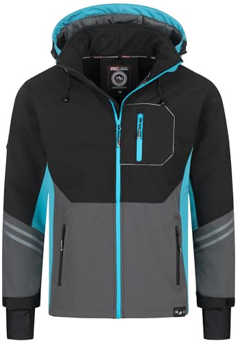 Rock Creek Softshelljacke Herren Outdoor Windbreaker H-344 Hellblau 3XL | Wasserabweisende Übergangsbekleidung, funktionale Wanderjacke für Männer, Camping, Freizeit und wechselhaftes Wetter