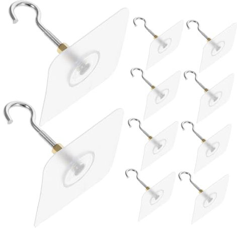 Veemoon 12pcs Ceiling Plant Hook Adhesive Ceiling Hooks Heavy Duty Wall for Hanging Indoor Outdoor Easy Install