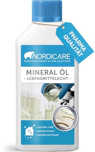 Nordicare Mineralöl 500ml farblos & geruchsfrei in Lebensmittelqualität | Universal Mineral Öl extrem ergiebig für Haushalt, Pflege & Technik - Natur Mineral Oil, Mineralisches Holz-Öl
