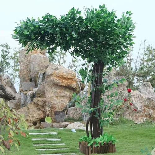 ZenSeFarin Großer Künstlicher Banyan Baum,Realistischer Holzstamm + Grünpflanzen Simulation,Pflegeleicht & Alljahresgrün,Für Wohnzimmer,Hotels & Hochzeiten,Extended-2x2.5m/6.6x8.2ft