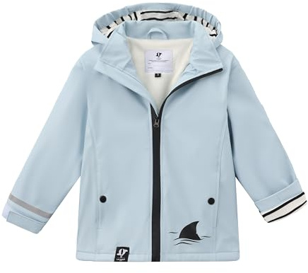 La-haut kids Ciré Imperméable Enfant 2 à 7 ans intérieur polaire fleece Doublure Rayée sur capuche, Fermeture Éclair waterproof, Matière PU recyclable