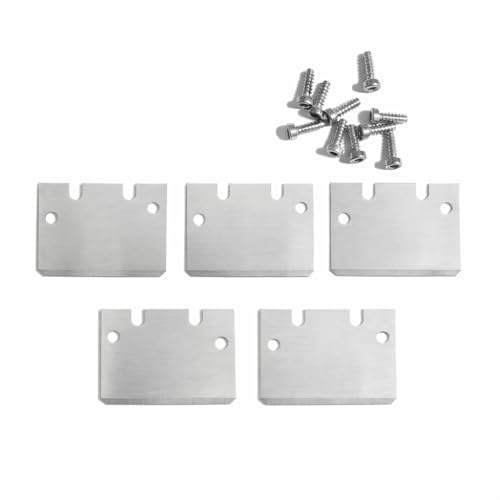 3D Printer Scraper Replacement Refills (5 Pack) – SK5 Steel Edge – Print Bed Cleaning Parts with Screws – Compatible with Bambu & Other 3D Printers